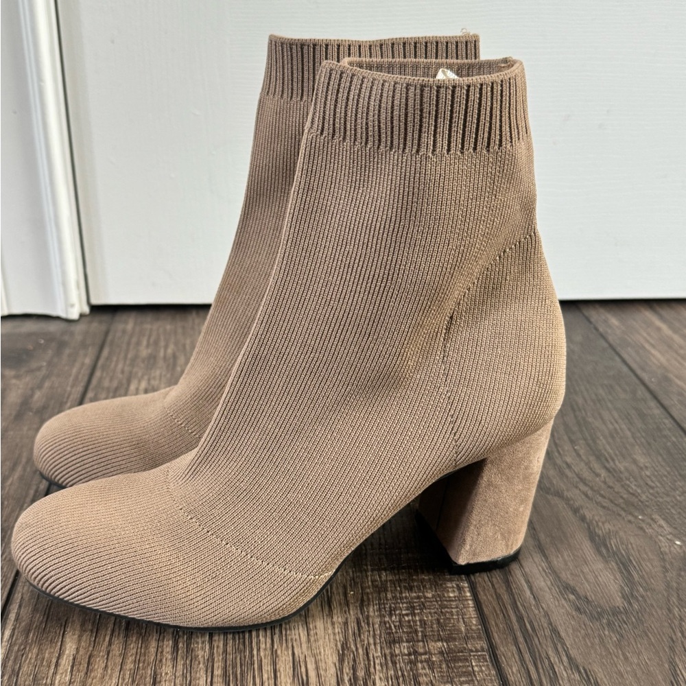 Altar'd State Taupe Knit Ankle Boots